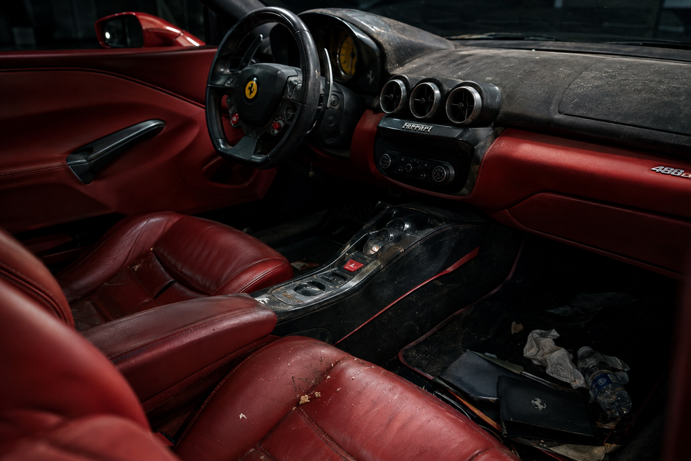 Dirty Ferrari interior